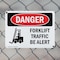Signmission Forklift Traffic Be Alert, 14 in W x Rectangle, Plastic OS-2PACK-DS-P-1014-L-1265 - alternate 6